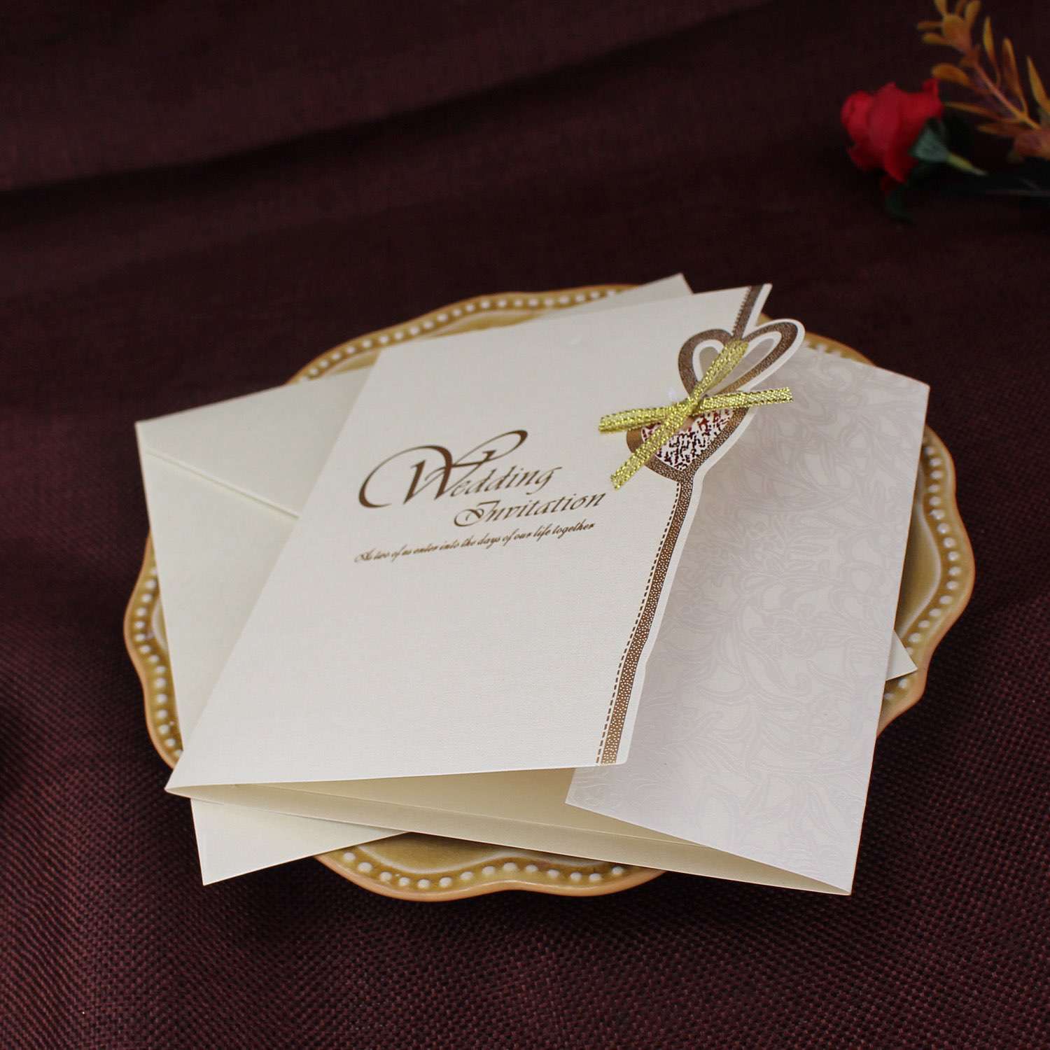 Cheap Invitation Card Square Foiling Card Customized Marriage Invitation Card 